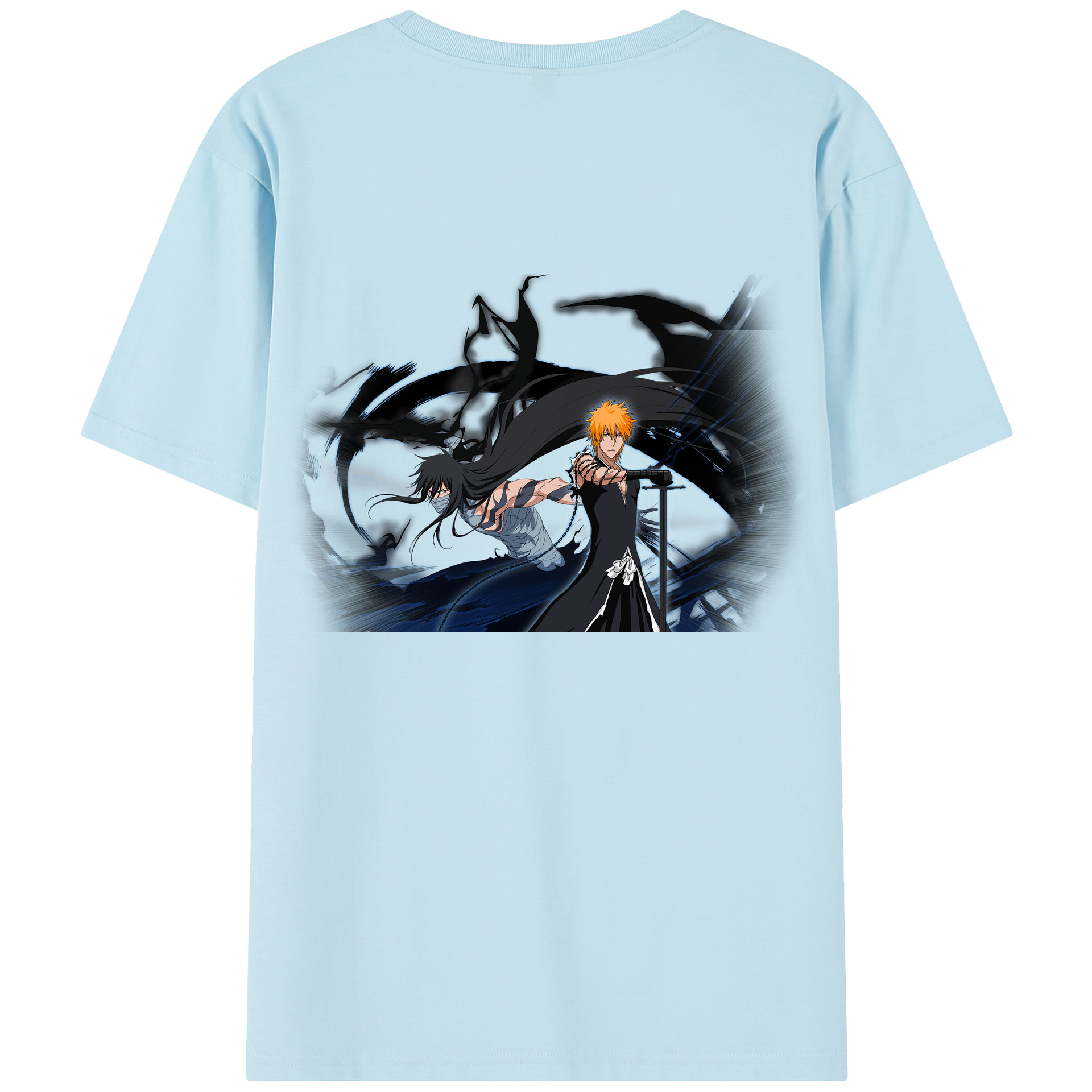 （画像用） ブリーチ 黒崎一護（くろさき いちご）BLEACH Kurosaki Ichigo 綿100％半袖Tシャツ（背面プリント）